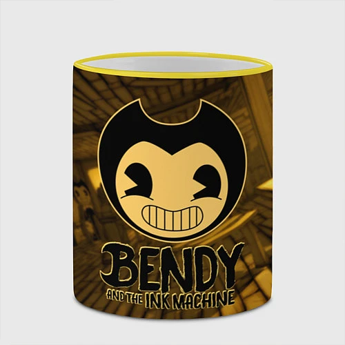 Кружка цветная Black Bendy / 3D-Желтый кант – фото 2