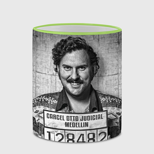 Кружка цветная Пабло Эскобар / 3D-Светло-зеленый кант – фото 2