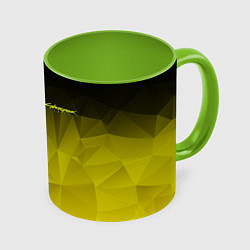 Кружка 3D Cyberpunk 2077: Yellow Poly, цвет: 3D-белый + светло-зеленый