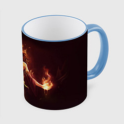 Кружка 3D Lina: Hell Flame, цвет: 3D-небесно-голубой кант