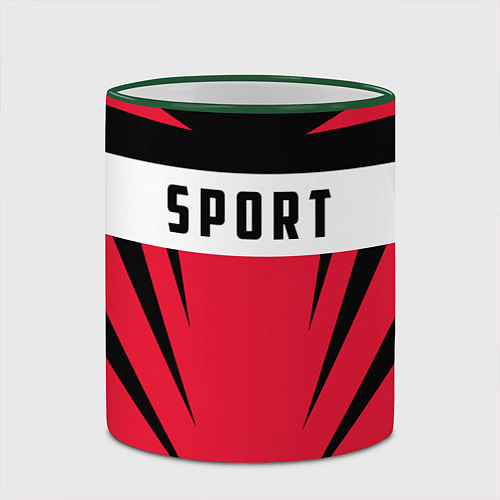 Кружка цветная Sport: Red Style / 3D-Зеленый кант – фото 2