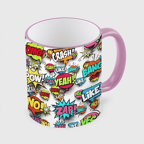 Кружка цветная Pop art Fashion / 3D-Розовый кант – фото 1
