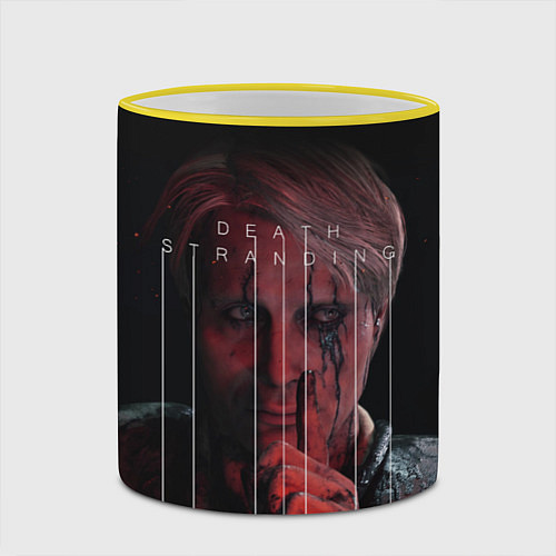 Кружка цветная Death Stranding / 3D-Желтый кант – фото 2