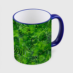 Кружка 3D Тропический лес, цвет: 3D-синий кант