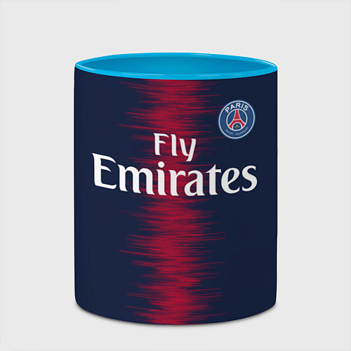 Кружка цветная FC PSG: Neymar 18-19 / 3D-Белый + небесно-голубой – фото 2