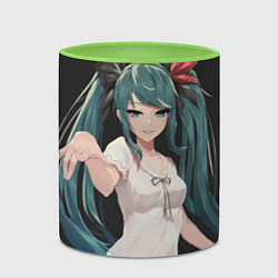 Кружка 3D Hatsune Miku, цвет: 3D-белый + светло-зеленый — фото 2