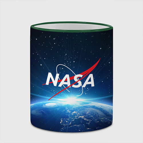 Кружка цветная NASA: Sunrise Earth / 3D-Зеленый кант – фото 2