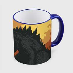 Кружка 3D Godzilla: Monster Smoke, цвет: 3D-синий кант