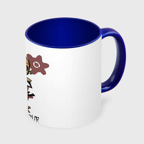 Кружка цветная Don't Starve: WX-78 / 3D-Белый + синий – фото 1