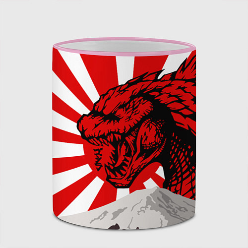 Кружка цветная Japanese Godzilla / 3D-Розовый кант – фото 2