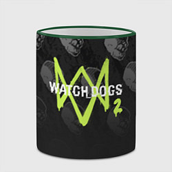 Кружка 3D Watch Dogs 2: Skulls Pattern, цвет: 3D-зеленый кант — фото 2
