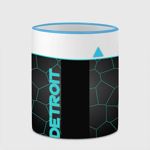 Кружка цветная Detroit Human / 3D-Небесно-голубой кант – фото 2