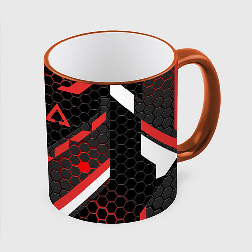 Кружка цветная CS:GO CYREX CARBON / 3D-Оранжевый кант – фото 1