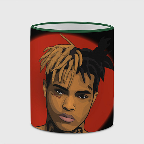 Кружка цветная XXXTentacion: Red Sun / 3D-Зеленый кант – фото 2