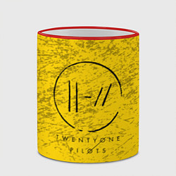 Кружка 3D 21 Pilots: Yellow Grunge, цвет: 3D-красный кант — фото 2