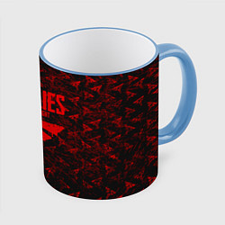 Кружка 3D Fireflies: Red Logo, цвет: 3D-небесно-голубой кант