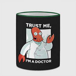 Кружка 3D Zoidberg: Trust Me, цвет: 3D-зеленый кант — фото 2