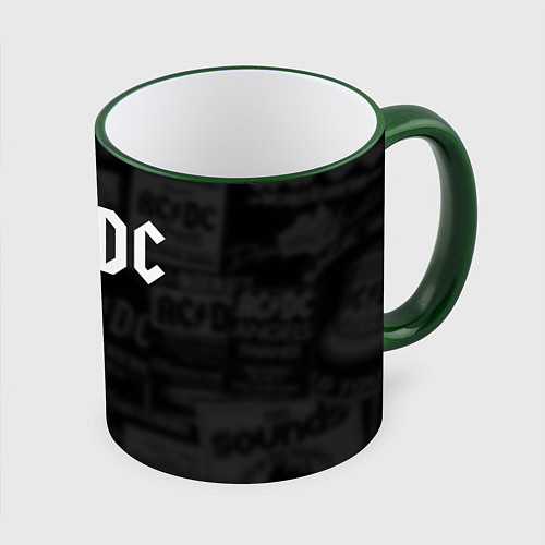 Кружка цветная AC/DC: Black Rock / 3D-Зеленый кант – фото 1