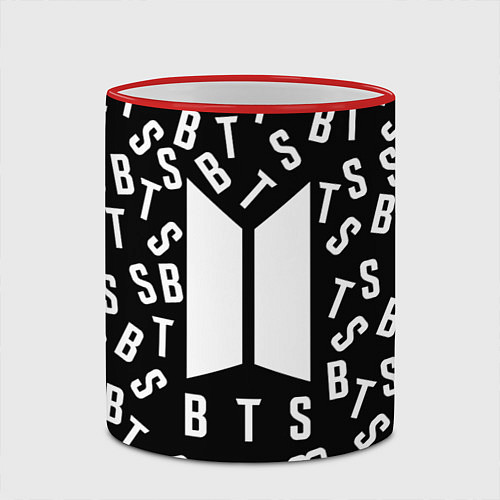 Кружка цветная BTS: Black Style / 3D-Красный кант – фото 2