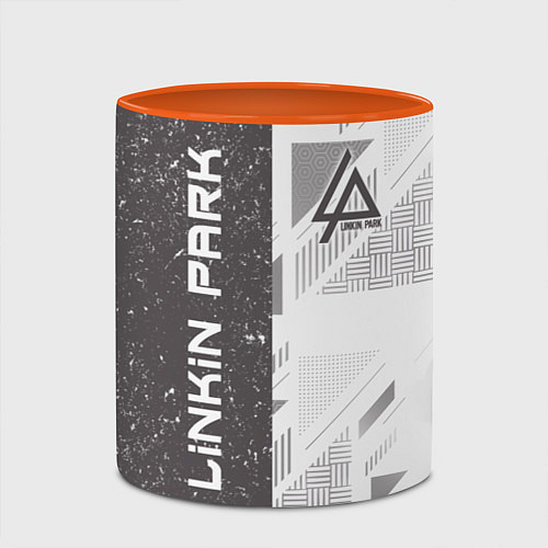Кружка цветная Linkin Park: Grey Form / 3D-Белый + оранжевый – фото 2