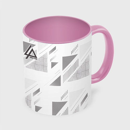 Кружка цветная Linkin Park: Grey Form / 3D-Белый + розовый – фото 1