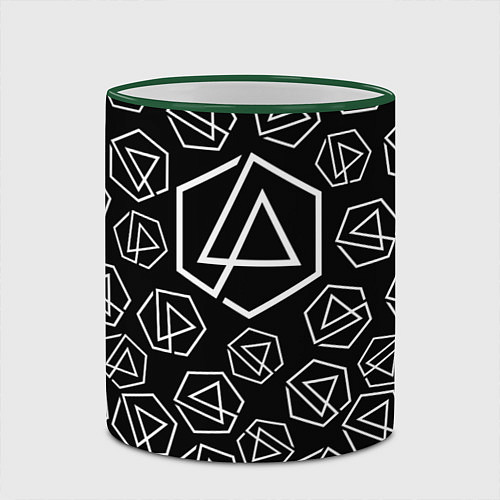 Кружка цветная Linkin Park: Pattern / 3D-Зеленый кант – фото 2