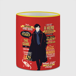 Кружка 3D Шерлок Холмс, цвет: 3D-желтый кант — фото 2