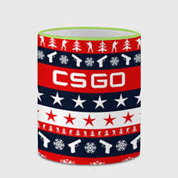Кружка 3D CS:GO New Year, цвет: 3D-светло-зеленый кант — фото 2