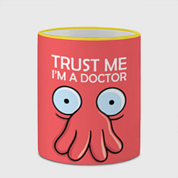 Кружка 3D Trust Me I'm a Doctor, цвет: 3D-желтый кант — фото 2