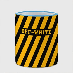 Кружка 3D Off-White: B&Y, цвет: 3D-небесно-голубой кант — фото 2