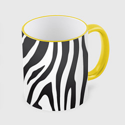 Кружка 3D Африканская зебра, цвет: 3D-желтый кант