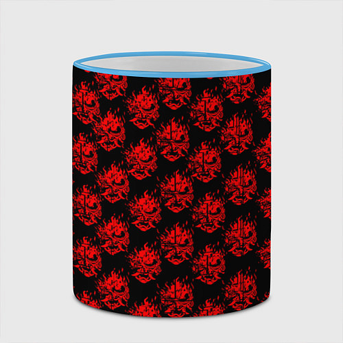 Кружка цветная Cyberpunk 2077: Samurai Pattern / 3D-Небесно-голубой кант – фото 2