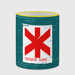 Кружка 3D Cyberpunk: Trauma Team, цвет: 3D-желтый кант — фото 2