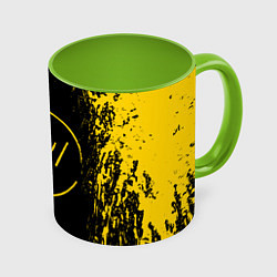 Кружка 3D 21 Pilots: Yellow & Black, цвет: 3D-белый + светло-зеленый