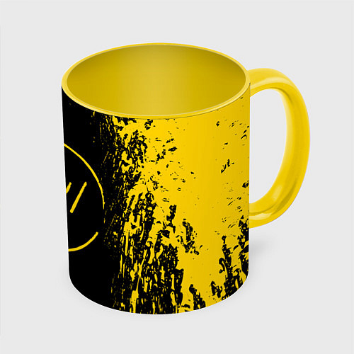 Кружка цветная 21 Pilots: Yellow & Black / 3D-Белый + желтый – фото 1