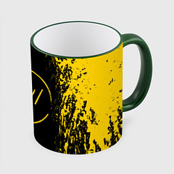 Кружка 3D 21 Pilots: Yellow & Black, цвет: 3D-зеленый кант