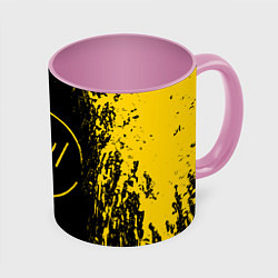 Кружка 3D 21 Pilots: Yellow & Black, цвет: 3D-белый + розовый