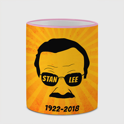Кружка цветная Stan Lee 1922-2018 / 3D-Розовый кант – фото 2