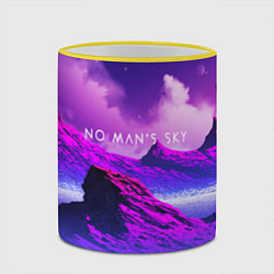 Кружка 3D No Man's Sky: Neon Mountains, цвет: 3D-желтый кант — фото 2