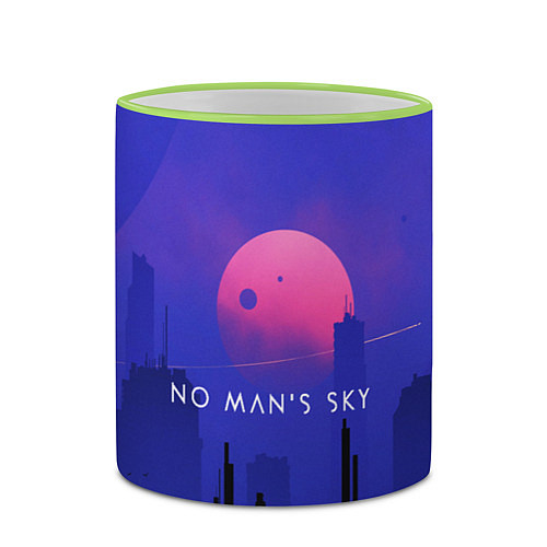 Кружка цветная No Man's Sky: Night / 3D-Светло-зеленый кант – фото 2