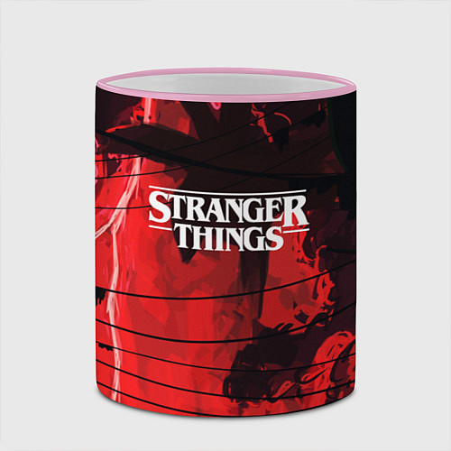 Кружка цветная Stranger Things: Red Dream / 3D-Розовый кант – фото 2