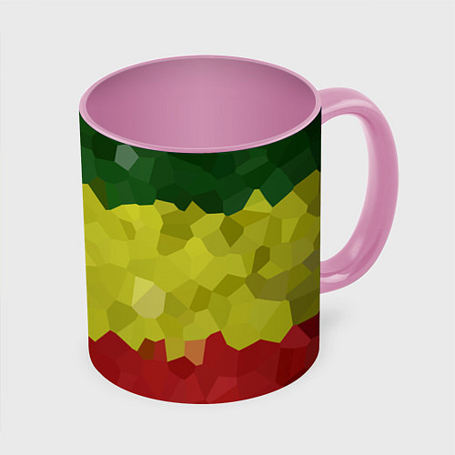 Кружка цветная Эфиопия / 3D-Белый + розовый – фото 1