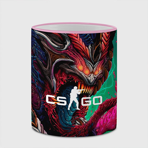 Кружка цветная CS GO hyper beast skin / 3D-Розовый кант – фото 2