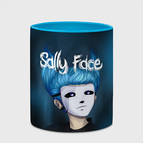 Кружка цветная Sally Face / 3D-Белый + небесно-голубой – фото 2