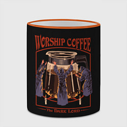 Кружка 3D Worship Coffee, цвет: 3D-оранжевый кант — фото 2