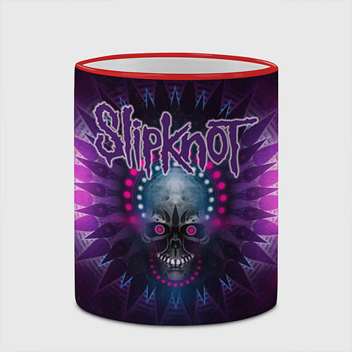 Кружка цветная Slipknot: Neon Skull / 3D-Красный кант – фото 2