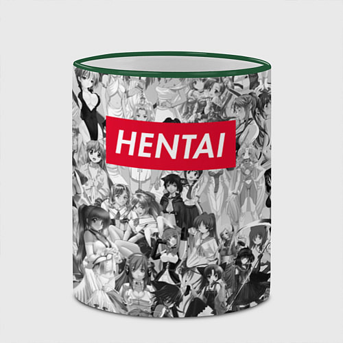 Кружка цветная HENTAI / 3D-Зеленый кант – фото 2