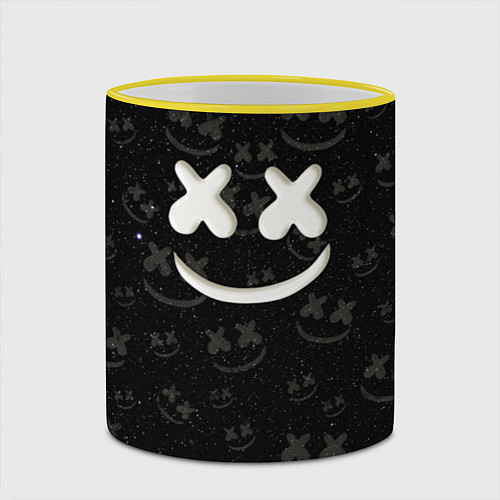 Кружка цветная Marshmello Cosmos pattern / 3D-Желтый кант – фото 2