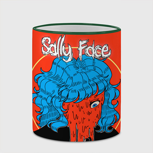 Кружка цветная Sally Face: Bloody Horror / 3D-Зеленый кант – фото 2