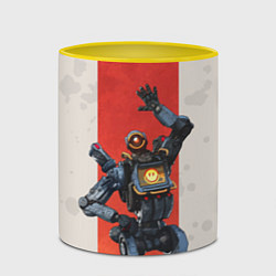 Кружка 3D Apex Legends: Pathfinder, цвет: 3D-белый + желтый — фото 2